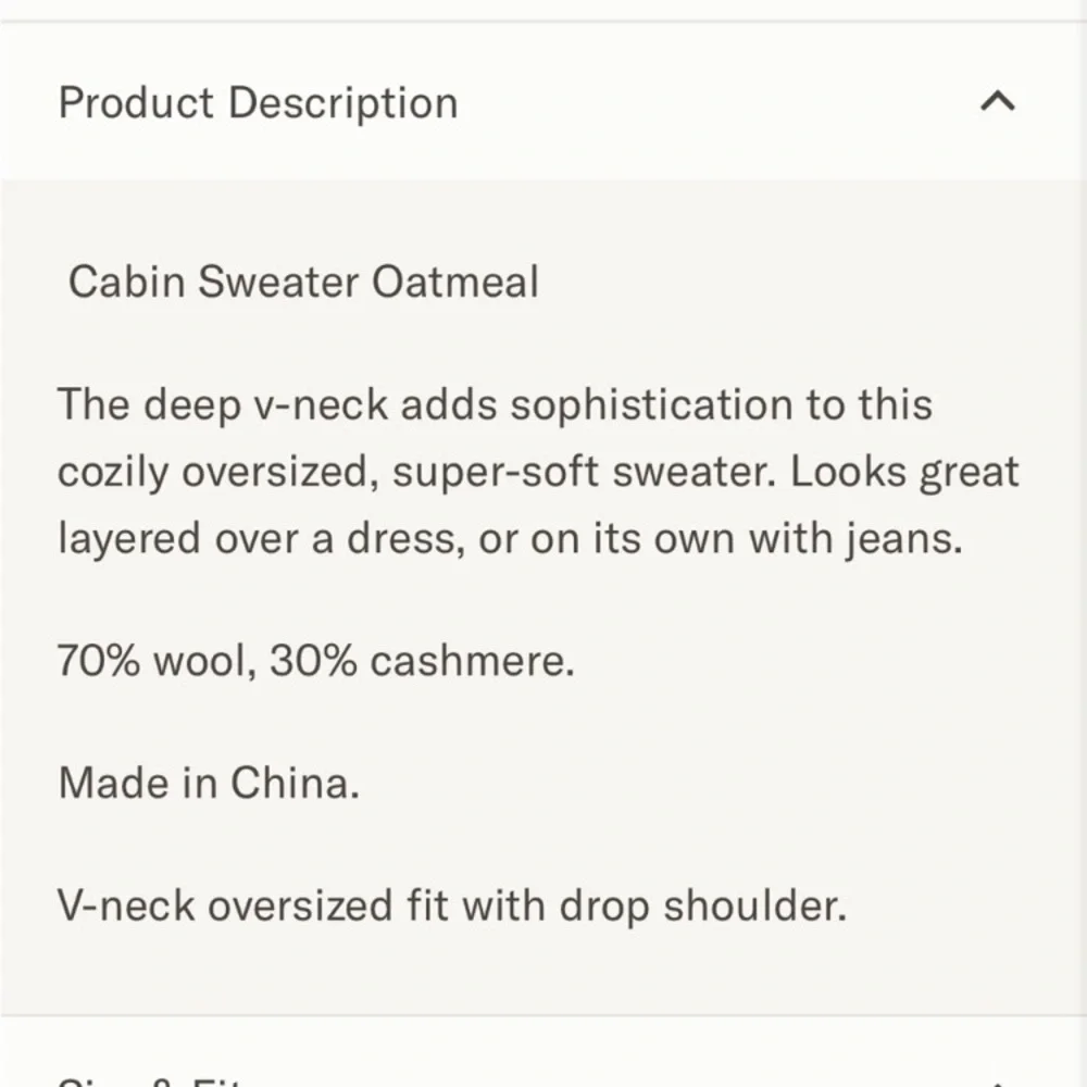 Jenni Kayne Cabin Sweater size small color oatmeal